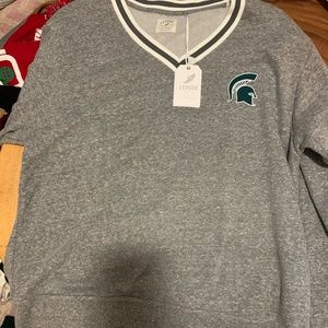 NWT MSU League Women's V Neck Sweater XL